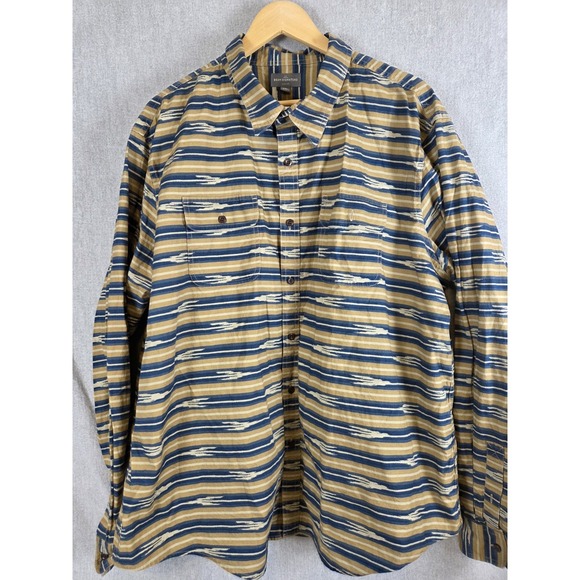 LL Bean Signature Aztec Southwestern Button Down Long Sleeve Shirt 2XL Slim Fit - Picture 2 of 9